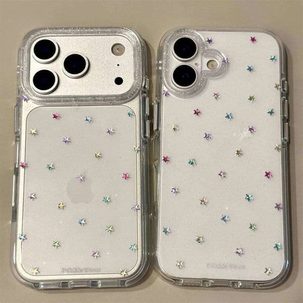 Glitter Shiny Stars Imd Back Cover for Iphone 17 16 Pro Max 13 14 15 Promax Ins Protector Shockproof Phone Case J260530