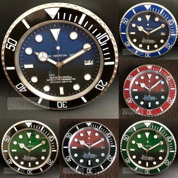 Deep Sea Design Luxury Wall Clock Metal Wall Watch Gradient Blue te Sweeping Hands Quartz Reloj De Pared Housewarming Gift Luminous 135 inch W251028 Y260530