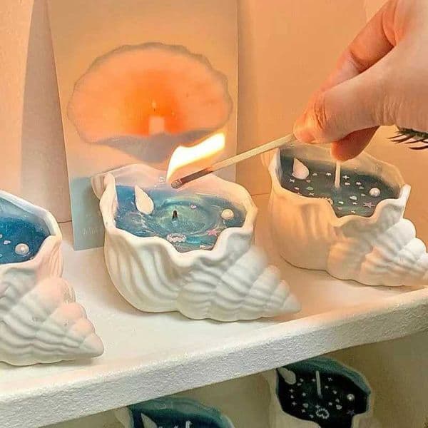 Conch Shape Scented Candle Jelly Wax Shell Souvenir Fragrance Home Bedroom Ornament C2605301