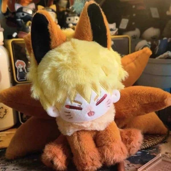 Naruto Uzumaki Naruto Attribute Naruto Fox Beaver 20cm Sitting Body Anime Surrounding Characters Naruto Cotton Doll Toys Gifts L260529