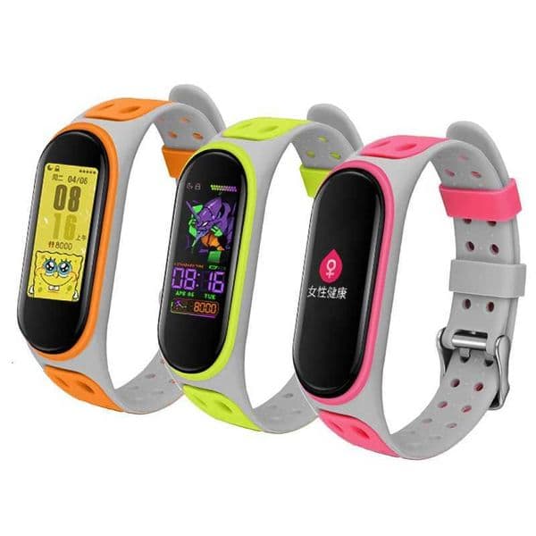 For Mi Band 3/4/5/6/7 Two Color Silicone Strap Replacement Smart Wristband Mi Band 4 5 6 7 BraceletJ260530