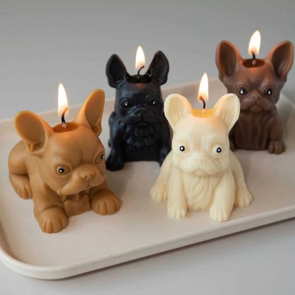 5Pcs Puppy Shape Soy Wax Scented Candle - Cute Home Desktop Aromatherapy Decor Ornament Valentines Party Favor C260530