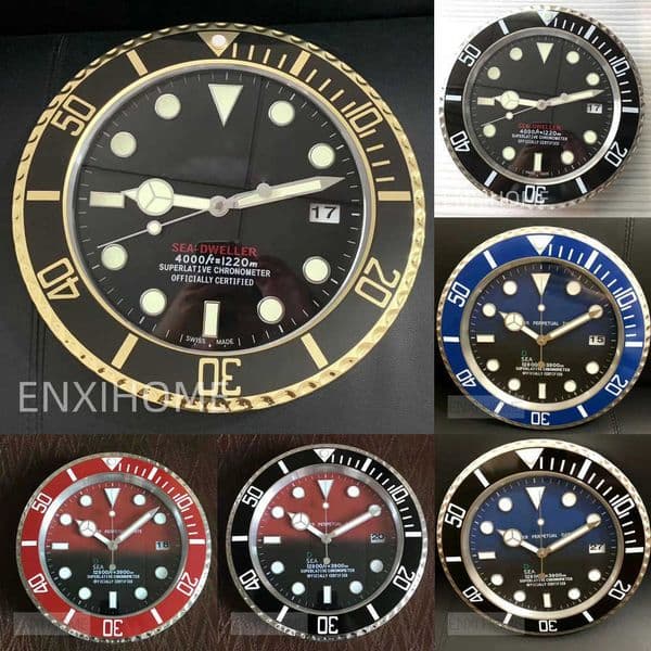 Deep Sea Dweller Design Luxury Wall Clock Metal Wall Watch Gold Black Mute Sweeping Hands Quartz Reloj De Pared Housewarming Gift Luminous 135 inch Y260530