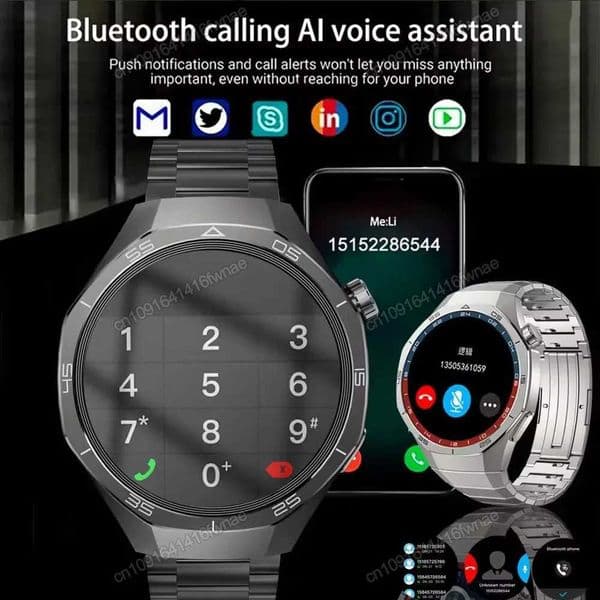 2026 Mens Smart Watch HD Display Health Tracking Calls Rate Monitor Vo Assistant GPS Sports Smartwatch Hw12J260530