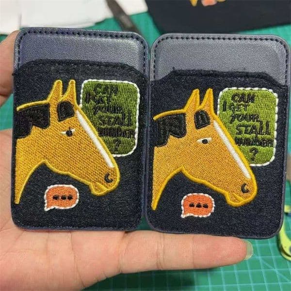 Designer Fashion H Cute Cartoon Horse/Rocket/Telephon Luxury Leather Embroidered MagSafe Magnetic Wallet Card Holder for iPhone 17promax 16 15 14 13 18 Phone case