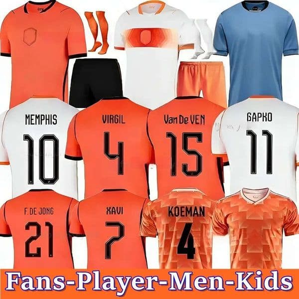 1988 Retro 26 27 World Cup Netherlands soccer jersey 25 2026 Holland Jersey F.DE JONG VIRGIL DUMFRIES BERGVIJN Shirt KLAASSEN BLIND DE LIGT Men KIDS GAKPO MALEN