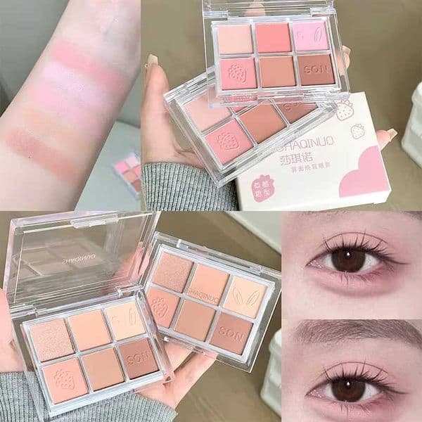 SHAQINUO Six-Color Eyeshadow Palette Matte Earth Colors Brightening Silkworm Pearl Beginner Eyeshadow Comprehensive PaletteT260530