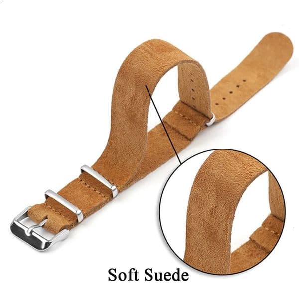 Vintage Soft Suede Genuine Leather Watchband 20mm 22mm for for Strap for Galaxy Watch 4/5/6/7 Mens Bracelet 260526