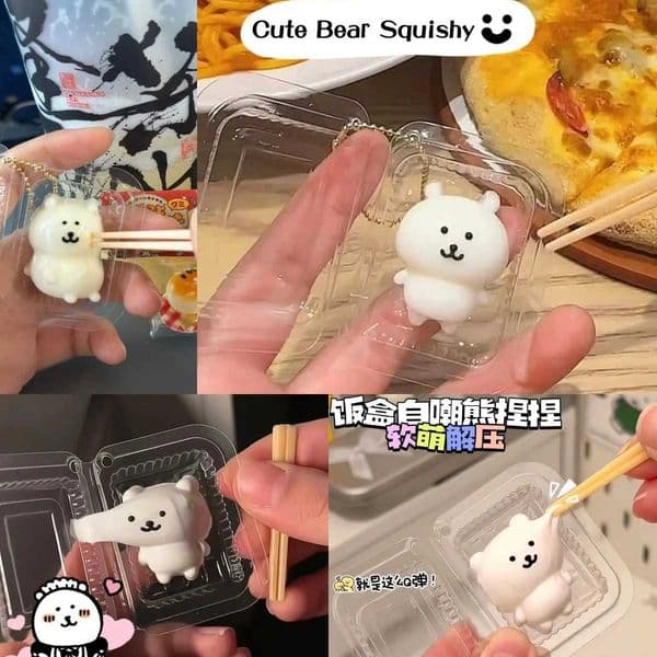 JOKE Bear Lunch Box Squishy Kawaii Squishy Toys Bag Cute KEY Pendant Pinching Squeezeing Decompression Toy Party Birthday Gifts C260530