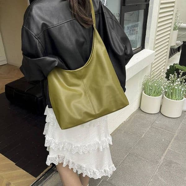 Bestseller New Women's Fashionable Simple Shoulder Large Capacity PU Commuter Tote Bag High Sense Retro Armpit Bags