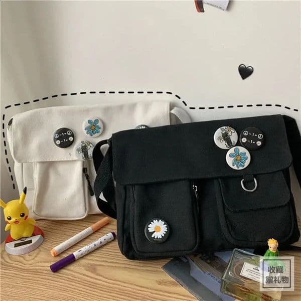 Ladies Cute and Versatile Canvas Youth Fashion Shoulder Bag Student Large Capacity Crossbody Bag 260529