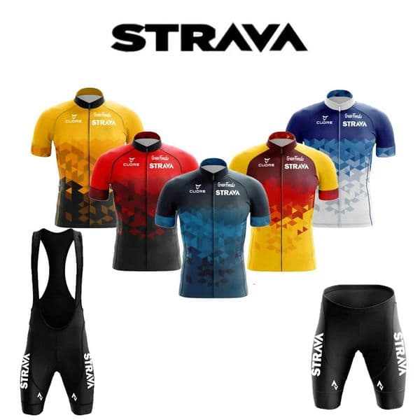 2024 Jersey Set Strava Summer Short Sleeve Breathable Mens Mountain Bike Jersey SetR260530