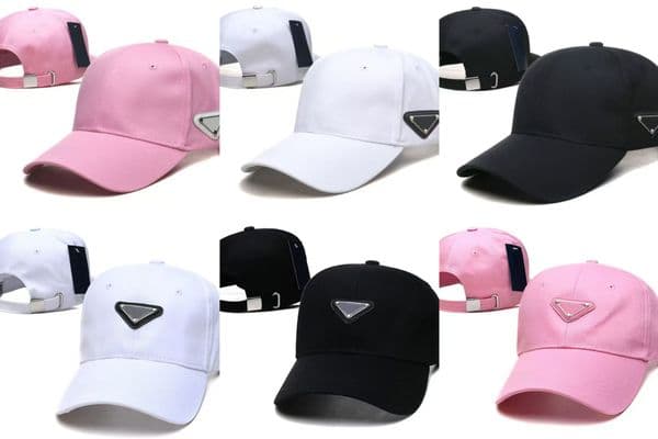 Fashion Triangle Metal Logo Baseball Cap Solid Color Curved Brim Duckbill Cap Unisex Adjustable Outdoor Sun Hat Streetwear Casual Sports Cap