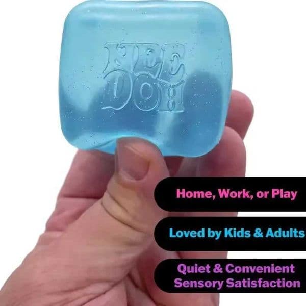 Schylling Needoh Nice Cube Sensory Fidget Toy Stress Relief Squishy Cube Anti-Anxiety Squeeze Toy for Focus ADHD Support C260530