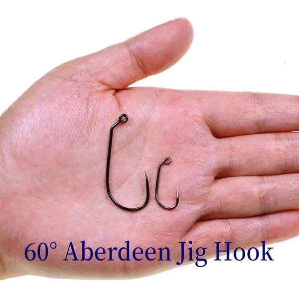 50PCS Barbless High Carbon Steel Jig Aberdeen 60 Fly Tying for Streamer Nymph Saltwater Bass Worm Fishing Hooks S260529