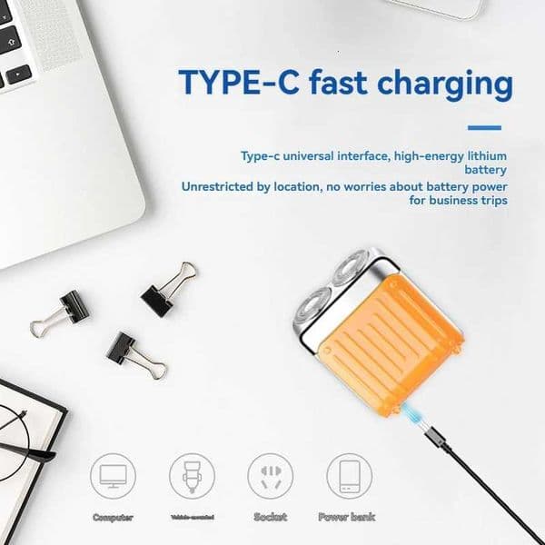 B15C Dual Rotary Blade Mini USB Rechargeable Water Washable Quiet Operation Portable Electric Shaver For MenJ260530