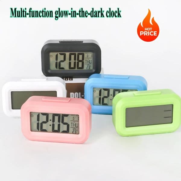 Alarm Clock Digital Clock LED Electronic With Backlight Snooze Calendar For Home Office Desktop Table Screen Display Watch 260530