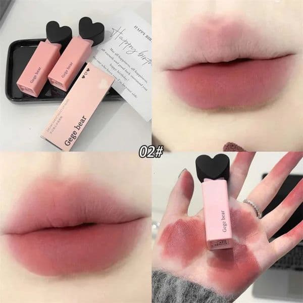 Dream Love Heart Lipstick Velvet Matte Mud Clay Gloss Liquid Lip Tint Cream Pigment maquillaje Long Lasting Silky Lips Cosmetics 002