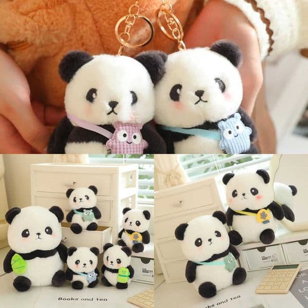 Cute Panda Plush Toy Keychain Bag Pendant Bag Accessories Car Key Chain Pendant Ornaments Fashion Gift L260530