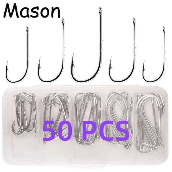 50PC Baitholder Sea Barbed Lure Shank Beak Live Bait Holder Carp Fishing Jig Worm Hooks Accessories Tackle S260529