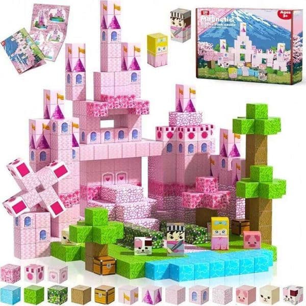 Princess Castle Magnetic Block Set Kids Portable Dreamy Girl Puzzle Game DIY Construction Toy for Children Sensory Play Y260127 Y260522 Y260530