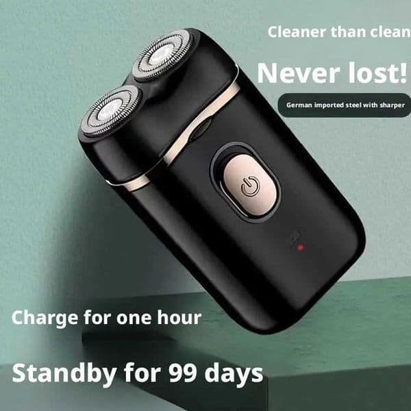 Men Rechargeable Shaving Trimmer Dual USB Portable Mini Electric Shaver Waterproof Travel Rotary Razor Beard Tool 2026J260530