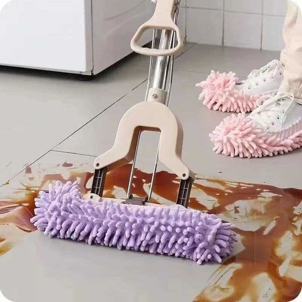 Chenille Dust Mop Slippers Home Floor Cleaning Mopping Shoes Water Uptake Foot Socks Mop Caps MultiFunction Cleaning Shoes C260530