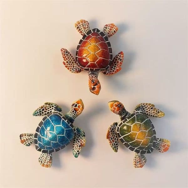 Souvenir Artisanal Sea Turtle Deco-Magnet Set Unique Malaysian Tourism Memorabilia Gift Item