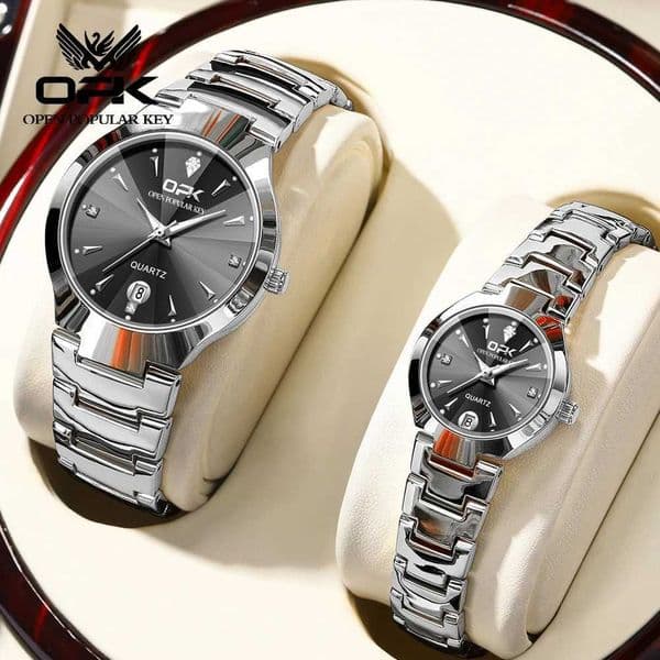 OPK 8105 Couple Watch Classic Fashion Waterproof Glow Quartz watch Band Luxury Date Week Mens and Womens Couple WatchesR260530