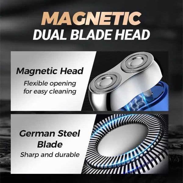 Mini Double Electric Shave Magnetic Suction Mens USB Rechargeable Portable Waterproof ShaverJ260530