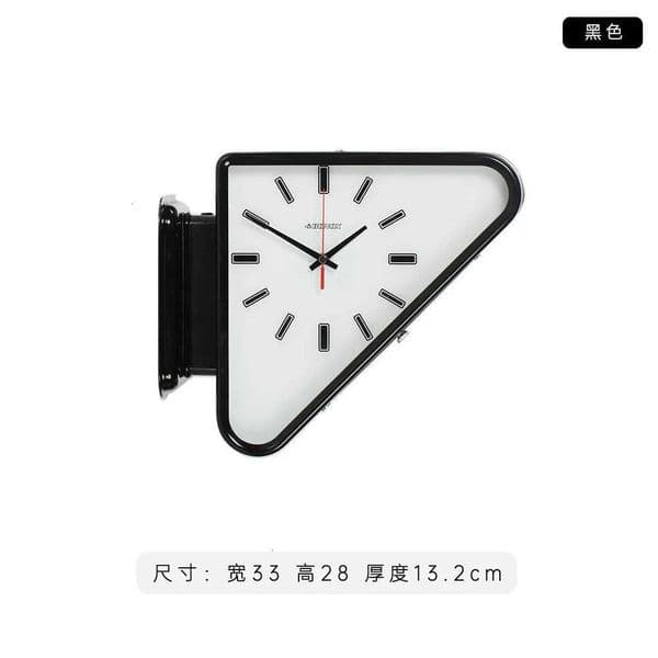 American Industrial Style Metal Doublesided Triangular Wall Clock Simple Retro Silent Clock Home Living Room Wall Decoration 250402 W251028 Y260530
