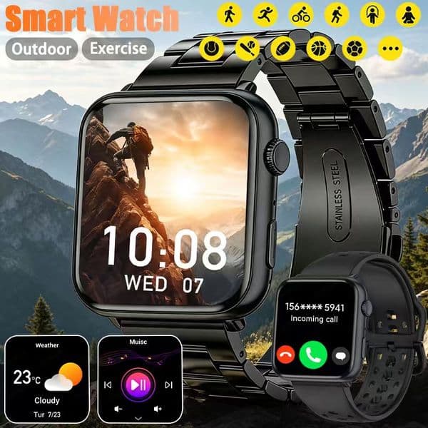 2026 new smartwatch, wireless calling,300mAh battery,1.72-inch screen fitness tracking watch, durable and high-qualitysmartwatch
