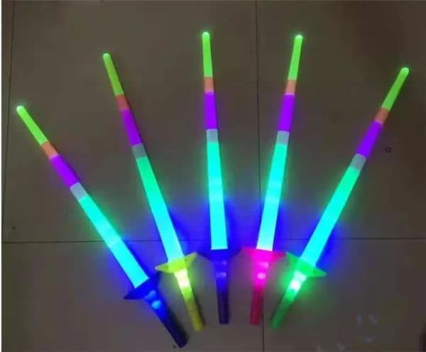 Rainbow Laser Sword Extendable Light Up Toys Flashing Wands Led Sticks Party Tax Duty Free HJ