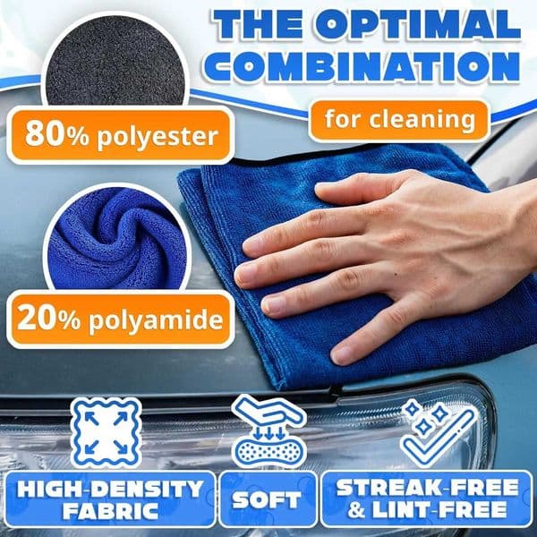 1/5pcs Microfiber Car Cleaning Rags Car Wash Drying Cloth Hemming Microfiber Towel Care Wash Cloth Car Detailing Accessories C260530