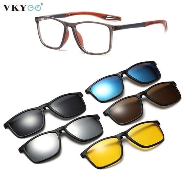 VICKY Magnetic Clip-On Polarized Sunglasses Men Driving Night Vision Anti Blue Light Reading Glasses Women Prescription 3310260521ww