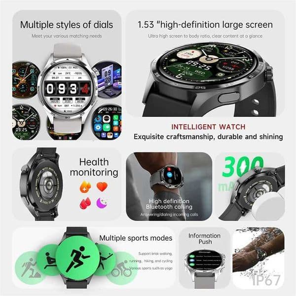 Smart Watch 5 Pro GPS NFC Smartwatch Men 360360 AMOLED Sn Rate Monitor Call IP67 Waterproof Men SmartwatchJ260530