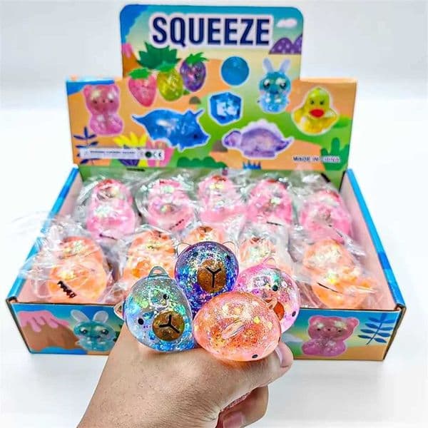 Capybara Decompression Toy Soft Glitter Gummy Fidget Toys PinCHIng and Stress Relief Tool Anti Stress Squeeze Toy Gifts Z260530
