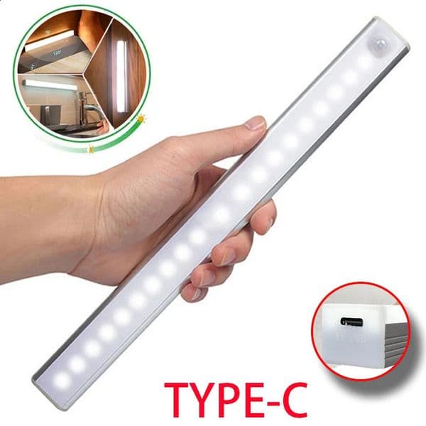 Motion Sensor Light Wireless LED Night Light Type C Rechargeable Light Cabinet Wardrobe Lamp Staircase Backlight For Kitchen LED 260530