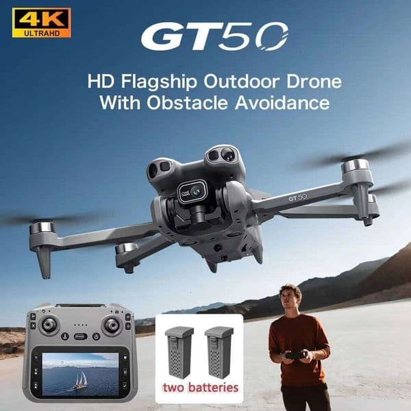 NEW GT50 Drone Professional 4K Aerial Avoiding Obstacle WIFI FPV optical flow positioning With Large Screen RC Brushles Dron Toy W260530