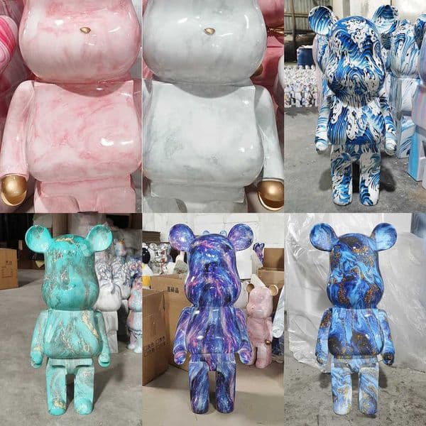 80cm marble resin bear shaped giant violent bear shaped statue large sculpture decoration luxurious living room decoration home decoration W250721 Y260530