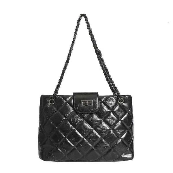 Large Capacity Tote Bag 2025 New Ladies Bag Fashion Small Fragrance Style Single Shoulder Slant Cross Chain Grid Pattern BagR260530