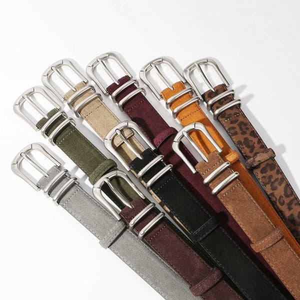 Women Suede Belt Fashion Leather Belts With Silver Buckle Ladies Waist Belt For Jean Pant M260530