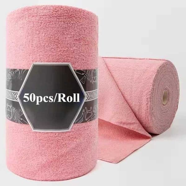50pcs/Roll Microfiber Tear-Towel Roll Reusable Cleaning RagMulti-Purpose Dishwashing Towels For Tableware Double C260530