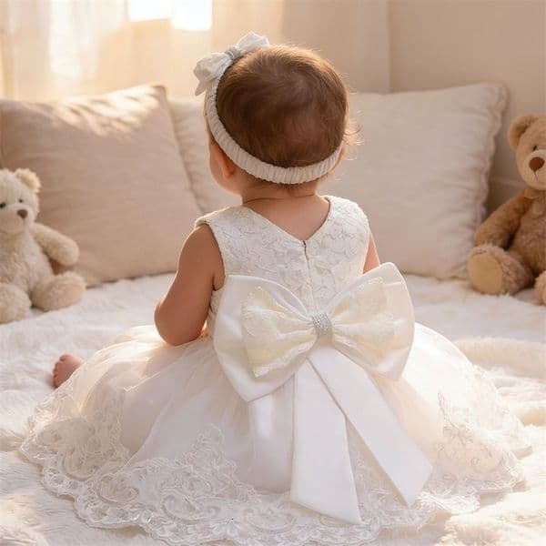 LZH Baby Girl Dress born Clothes Princess DressHeadwear For Toddler Birthday Wedding Christening Infant Party Christmas Gown 260529