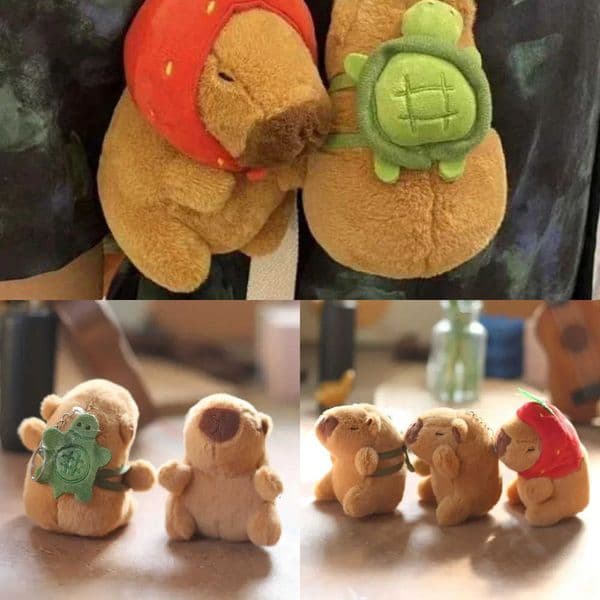 1-20PCS Capybara Pendant Plush Toy Doll Bag Hanging Ornament Cute Kapila Keychain Doll Desktop Doll Ornament Car Pendant L260530