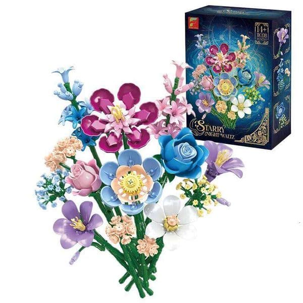 730PCS Hyacinth Gypsophila Rose Bouquet Building Blocks Preserved Flower Model Bricks Desktop Decoration Romantic Gift Kids Toys W260530