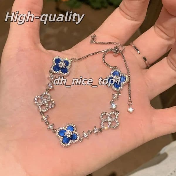 Luxury Designer Lucky Clover Bracelets Women Gold Plated Flower Crystal Chain Charm Jewelry Birthday Gift Van Cleefbraclet Bracelets High Quality Fashion Ced 005