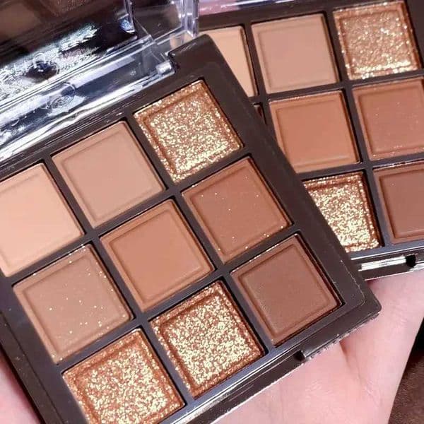 Mocha Chocolate 9-color eyeshadow palette natural brown and gold tones matte pearlescent Valentines Day Mothers Day giftT260530