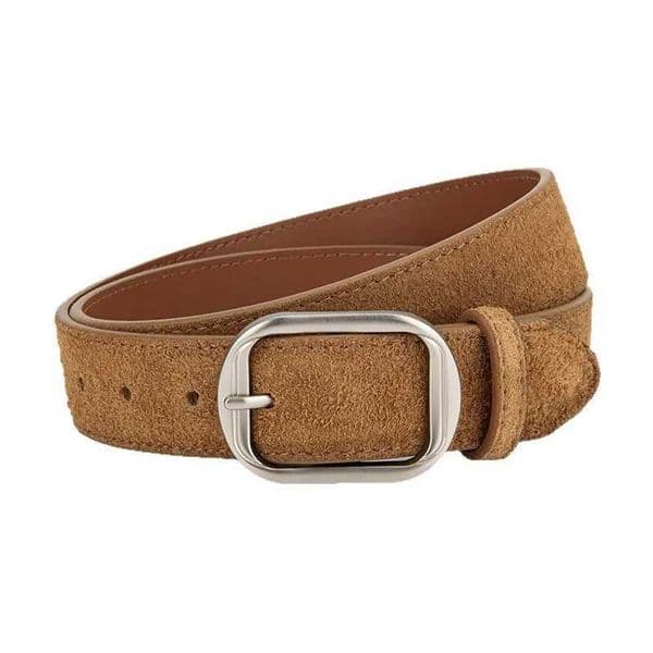 Matte genuine leather suede belt for women versatile high-end jeans with American retro belt for women M260530