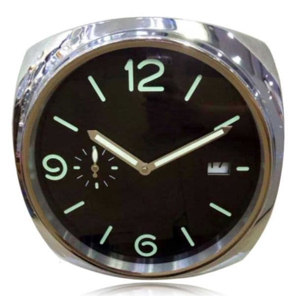 Large Wall Watch Wallclock with Calendar Luxury Metal Home Decor Sweep Hands Silent Quartz Reloj De Pared Housewarming Gift Office Decoration Luminous C